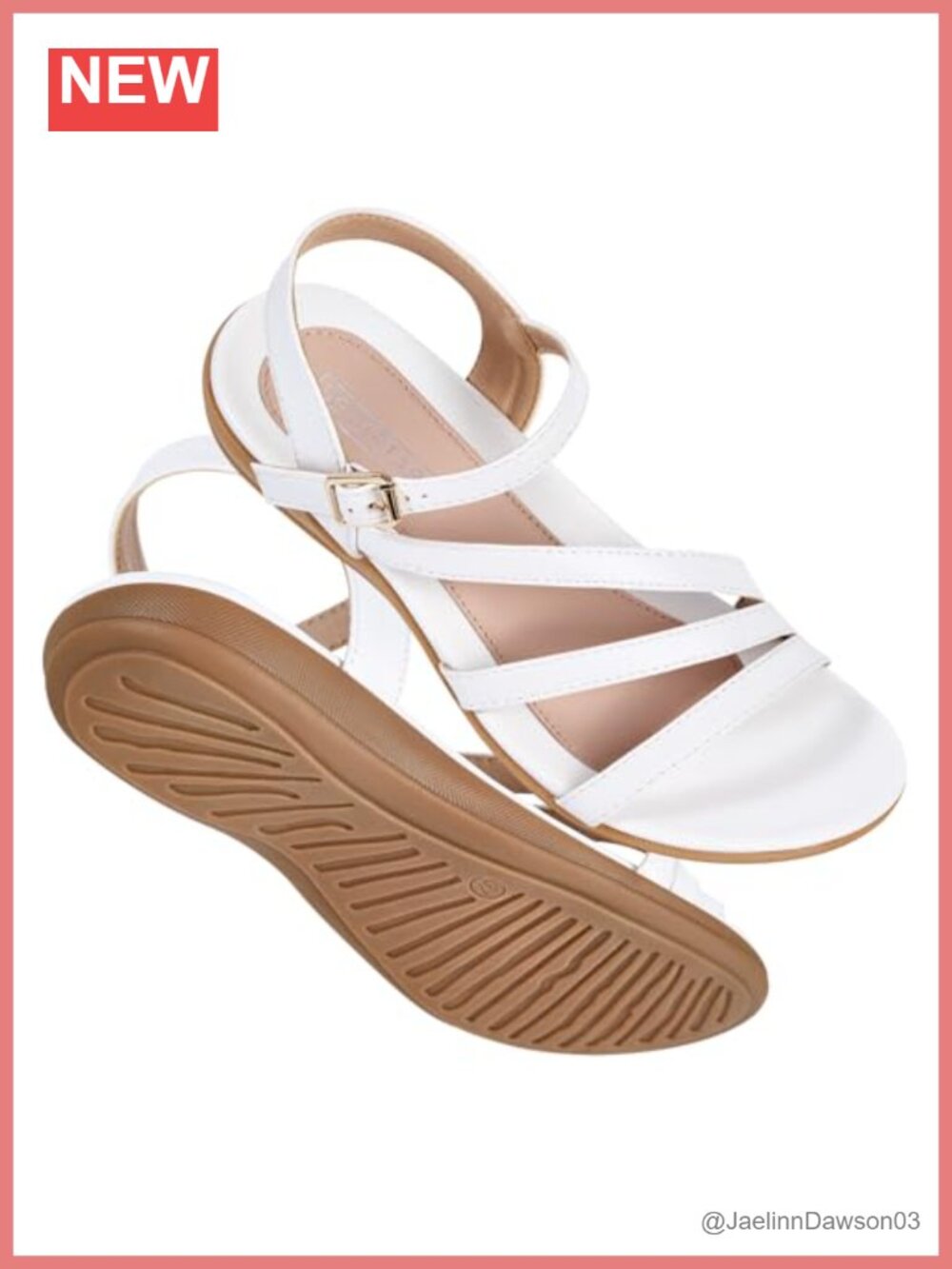 Women's Dressy Flat Sandals with Arch Support and Adjustable Ankle Strap
